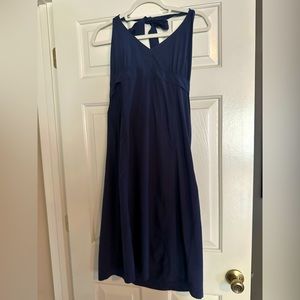 Athleta halter dress lightweight material I’m blue, size 14.